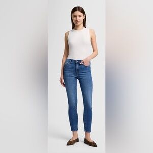 7 For All Mankind Dark Blue Hugh Waist Skinny Jeans